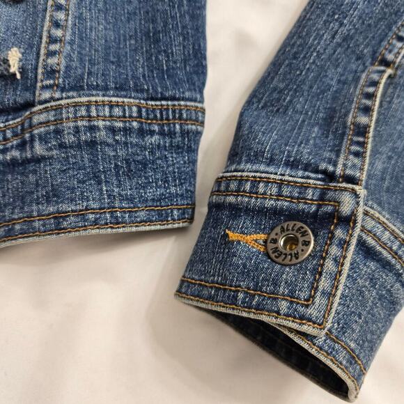 Vintage Y2K Allen B. Denim Jacket Womens S Blue Distressed Embellished - Picture 4 of 11